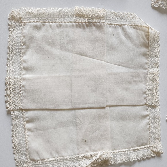 VTG Handkerchief Lot Hankie Embroidery‎ Applique White Lace Crochet Pink Linen - Picture 3 of 15
